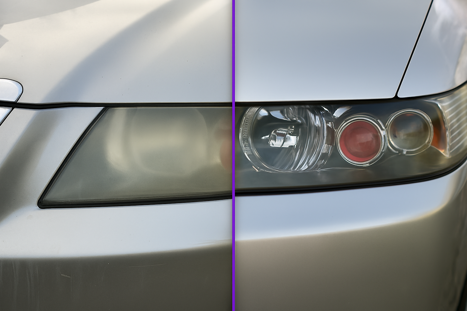 Restored car headlights